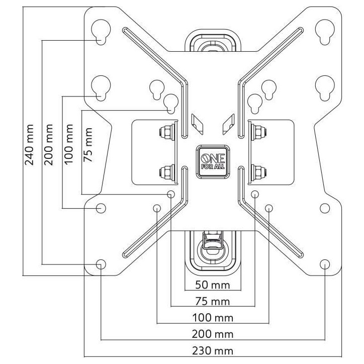ONE FOR ALL WM2241 Support mural inclinable (15°) et orientable (180°) pour TV de 13 a 43 (33 a 109cm) - Poids max : 30kg ONE FOR ALL WM2241 Support mural inclinable (15°) et orientable (180°) pour TV de 13 a 43 (33 a 109cm) - Poids max : 30kg