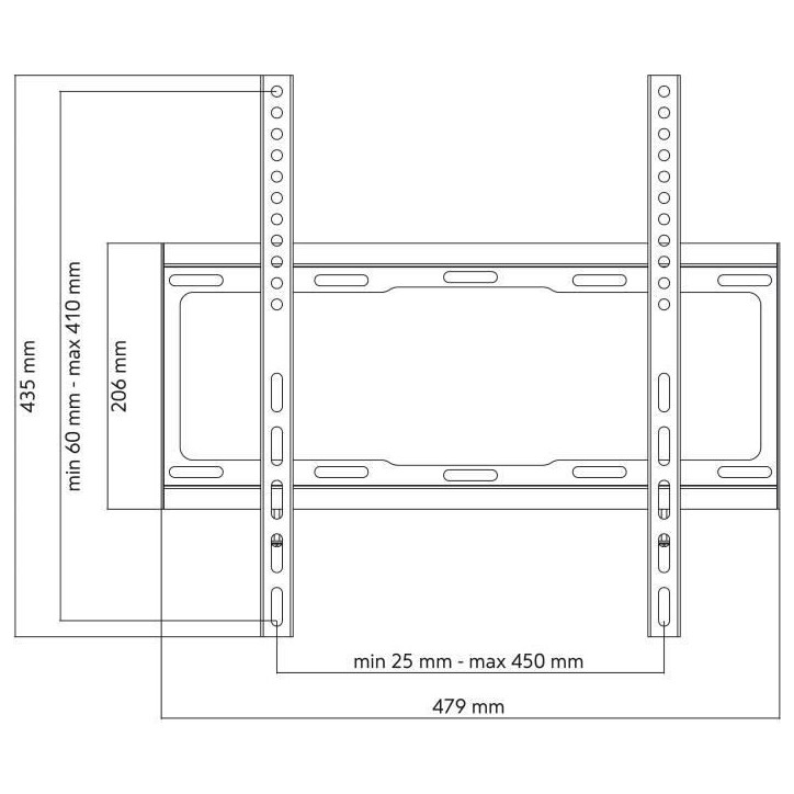 ONE FOR ALL WM2411 - Support mural TV Support plat pour écran 32-65''/81-165cm - Pour TV max 100kgs - 25mm du mur ONE FOR ALL WM2411 - Support mural TV Support plat pour écran 32-65''/81-165cm - Pour TV max 100kgs - 25mm du mur