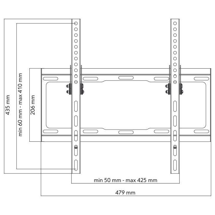 ONE FOR ALL WM2421 - Support mural avec réglage d'inclinaison de 15° pour TV de 32 a 65 (81 a 165cm) - Noir ONE FOR ALL WM2421 - Support mural avec réglage d'inclinaison de 15° pour TV de 32 a 65 (81 a 165cm) - Noir