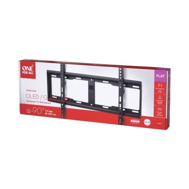 ONE FOR ALL WM4611 Support mural pour écran de 81 a 229 cm (32 a 90) - Poids max : 100kg ONE FOR ALL WM4611 Support mural pour écran de 81 a 229 cm (32 a 90) - Poids max : 100kg