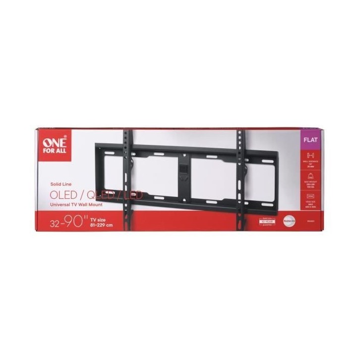 ONE FOR ALL WM4611 Support mural pour écran de 81 a 229 cm (32 a 90) - Poids max : 100kg ONE FOR ALL WM4611 Support mural pour écran de 81 a 229 cm (32 a 90) - Poids max : 100kg