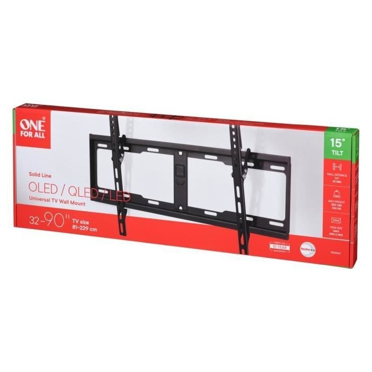 ONE FOR ALL WM4621 Support mural inclinable pour écran de 81 a 229 cm (32 a 90) - Poids max : 100kg ONE FOR ALL WM4621 Support mural inclinable pour écran de 81 a 229 cm (32 a 90) - Poids max : 100kg