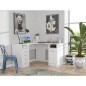 TOLEDE Bureau d'angle 1 porte 4 tiroirs - Décor papier blanc - L 125 x P 125 x H 75 cm TOLEDE Bureau d'angle 1 porte 4 tiroirs - Décor papier blanc - L 125 x P 125 x H 75 cm