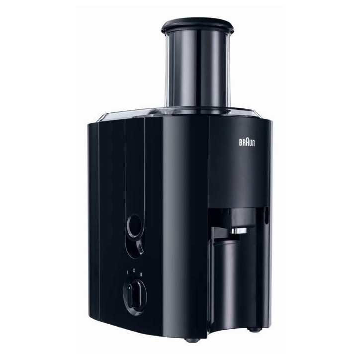 Centrifugeuse BRAUN J300 MultiQuick 3 - Noir - 2 vitesses - Réservoir a pulpe 2L - Systeme de pressage rapide Centrifugeuse BRAUN J300 MultiQuick 3 - Noir - 2 vitesses - Réservoir a pulpe 2L - Systeme de pressage rapide