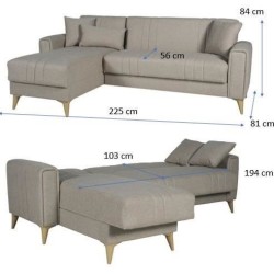 Canapé d'angle convertible réversible - 3 / 4 personnes - OMEGA - Ti