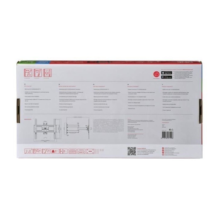 ONE FOR ALL WM2453 Support mural inclinable et orientable a 180° pour TV de 33 a 165cm (13-65) ONE FOR ALL WM2453 Support mural inclinable et orientable a 180° pour TV de 33 a 165cm (13-65)