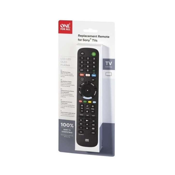 ONE FOR ALL URC4912 - Télécommande de remplacement pour TV Sony ONE FOR ALL URC4912 - Télécommande de remplacement pour TV Sony