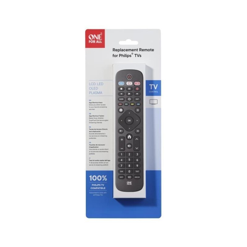 ONE FOR ALL URC4913 - Télécommande de remplacement pour TV Philips ONE FOR ALL URC4913 - Télécommande de remplacement pour TV Philips