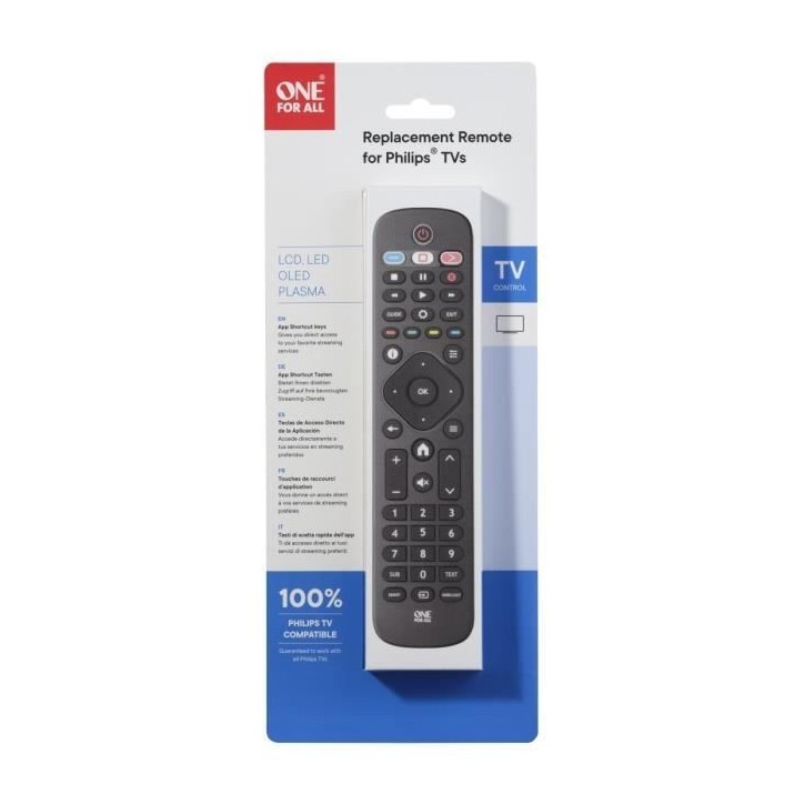 ONE FOR ALL URC4913 - Télécommande de remplacement pour TV Philips ONE FOR ALL URC4913 - Télécommande de remplacement pour TV Philips