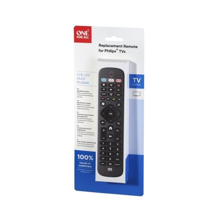 ONE FOR ALL URC4913 - Télécommande de remplacement pour TV Philips ONE FOR ALL URC4913 - Télécommande de remplacement pour TV Philips