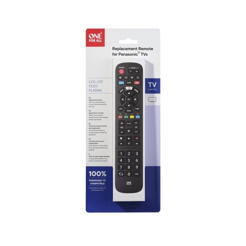 ONE FOR ALL URC4914 - Télécommande de remplacement pour TV Panasonic ONE FOR ALL URC4914 - Télécommande de remplacement pour TV Panasonic