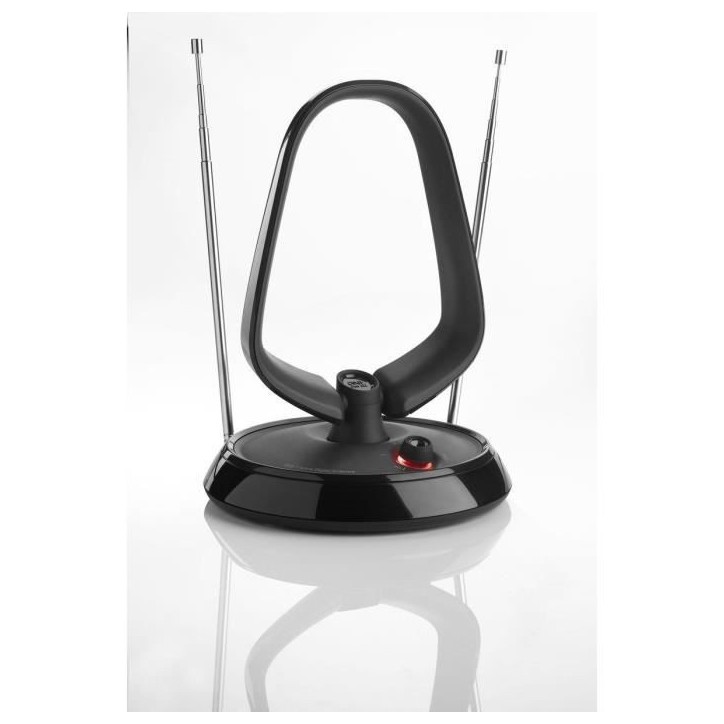 Antenne d'intérieur amplifiée - ONE FOR ALL - Avec portée de réception de 15 km - Excellente réception TNT - Filtre 3G/4G/5