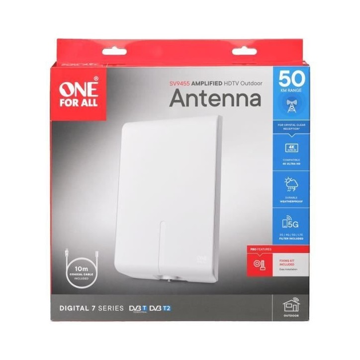 Antenne TV / TNT One For All ANTENNE TV INTERIEUR SV9455 5G Antenne TV / TNT One For All ANTENNE TV INTERIEUR SV9455 5G