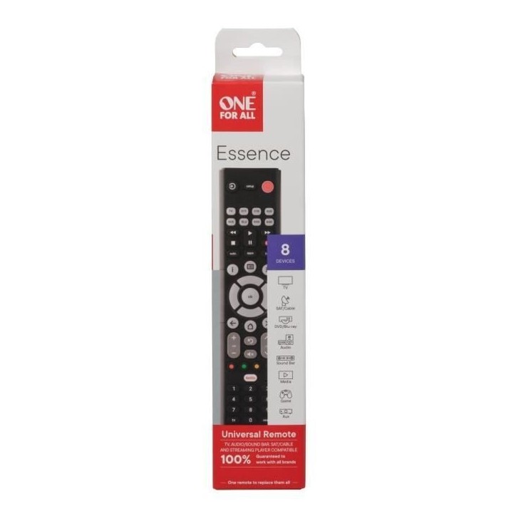Télécommande universelle ONE FOR ALL - URC1282 – Essence Basic 8in1