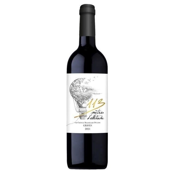 113 metres d'altitude 2021 Graves vendu en Caisse Bois - Vin rouge de Bordeaux