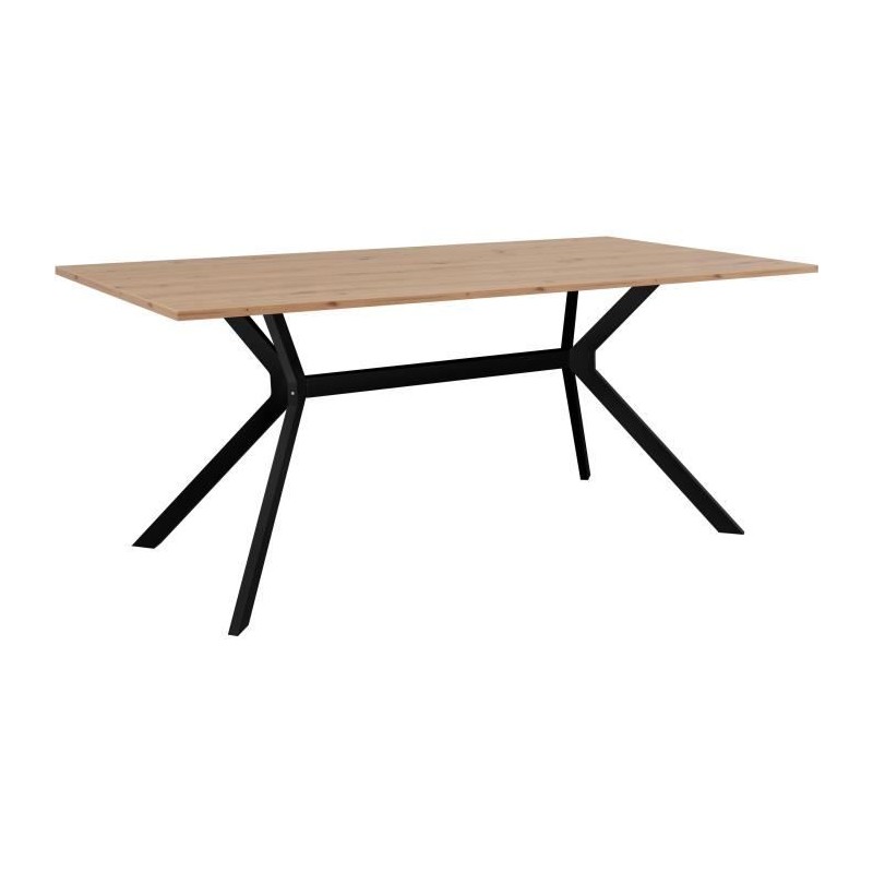 Table a manger ONEX - Chene artisan et noir - 180 x 90 x 75 cm - Jusqu Table a manger ONEX - Chene artisan et noir - 180 x 90 x 75 cm - Jusqu