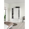 Armoire - Blanc mat - 2 portes coulissantes - 4 tiroirs - L121,2 x P60