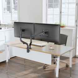 Bras articulés double - OPLITE - MT10 - Noir - Ergonomique - Réglable - Compatible VESA