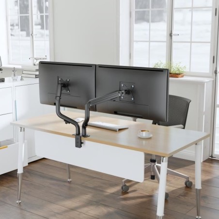 Bras articulés double - OPLITE - MT10 - Noir - Ergonomique - Réglable - Compatible VESA