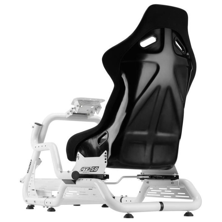 Cockpit de simulation - OPLITE - GTR S8 Infinity Force - Acier carbone - Blanc - Simracing haute performance