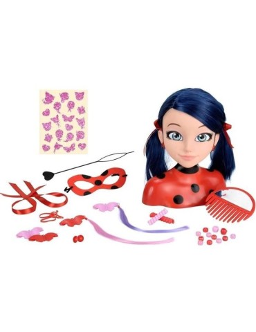 Tete a coiffer Miraculous Ladybug - BANDAI - Rouge - Licence Miraculous - Pour enfant a partir de 4 ans