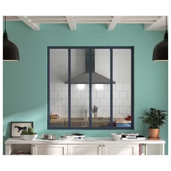 OPTIMUM Verriere 4 carreaux en verre trempé Gris - 108 x 119,6 cm OPTIMUM Verriere 4 carreaux en verre trempé Gris - 108 x 119,6 cm