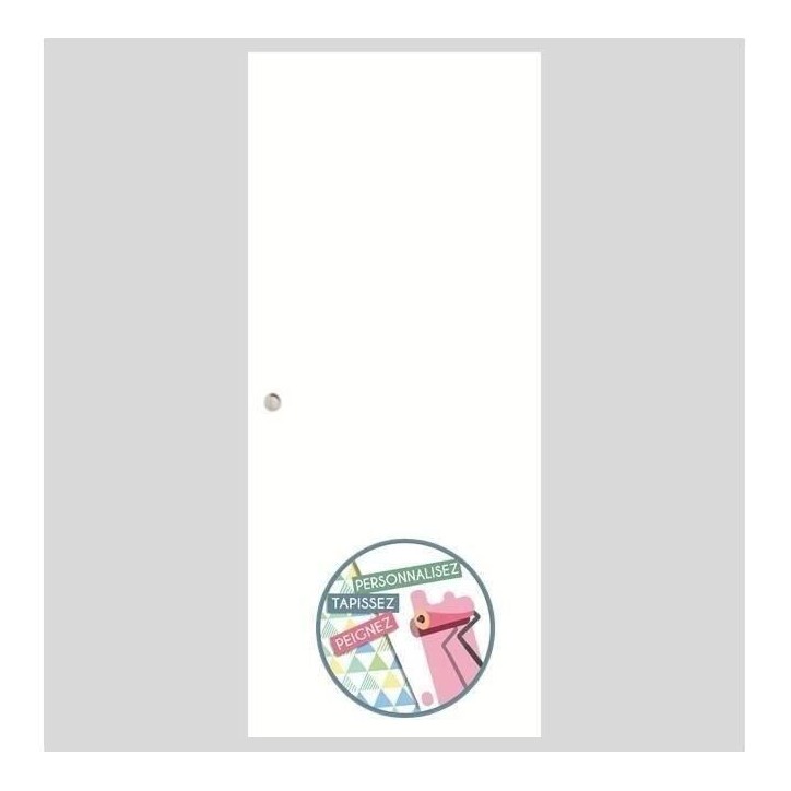 OPTIMUM - Kit porte coulissante + rail + bandeau pret a peindre - H.204xL.83xP.4 cm - Blanc
