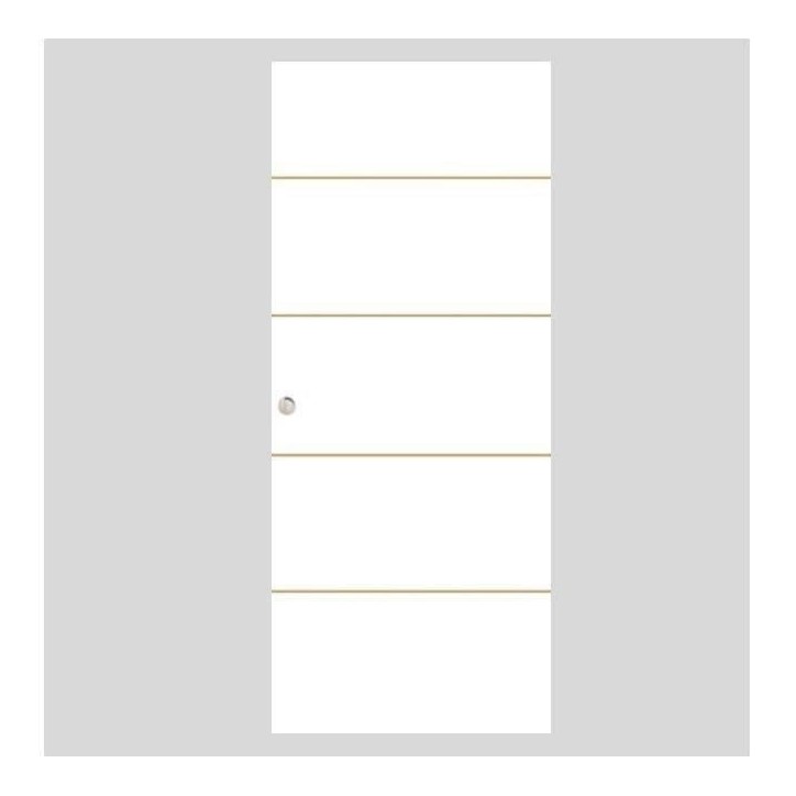 OPTIMUM - Kit porte coulissante + rail + bandeau Atelier - H.204xL.83xP.4 cm - Blanche lignée OPTIMUM - Kit porte coulissante + rail + bandeau Atelier - H.204xL.83xP.4 cm - Blanche lignée
