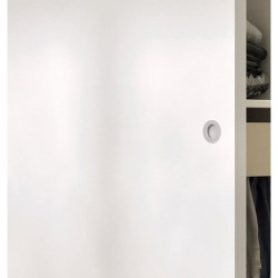 OPTIMUM - Kit porte coulissante blanc + rail + bandeau Blanc - H 204 x