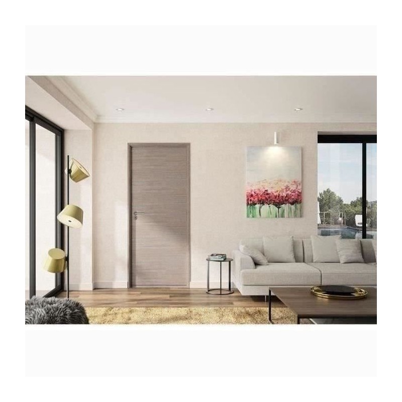 OPTIMUM Bloc Porte ajustable décor chene taupe VERONE - 204 x 83 cm D
