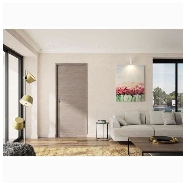 OPTIMUM Bloc Porte ajustable décor chene taupe VERONE - 204 x 83 cm Droit