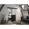 OPTIMUM Kit porte coulissante ATELIER noir + rail 2 amortisseurs + cac