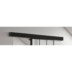 OPTIMUM Kit porte coulissante ATELIER noir + rail 2 amortisseurs + cac