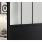 OPTIMUM - Kit porte coulissante + rail + bandeau Atelier - H 204 x L 93 x P 4 cm - Noir verre dépoli OPTIMUM - Kit porte coulissante + rail + bandeau Atelier - H 204 x L 93 x P 4 cm - Noir verre dépoli