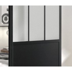 OPTIMUM Kit porte coulissante ATELIER noir + rail apparent - 204 x 83