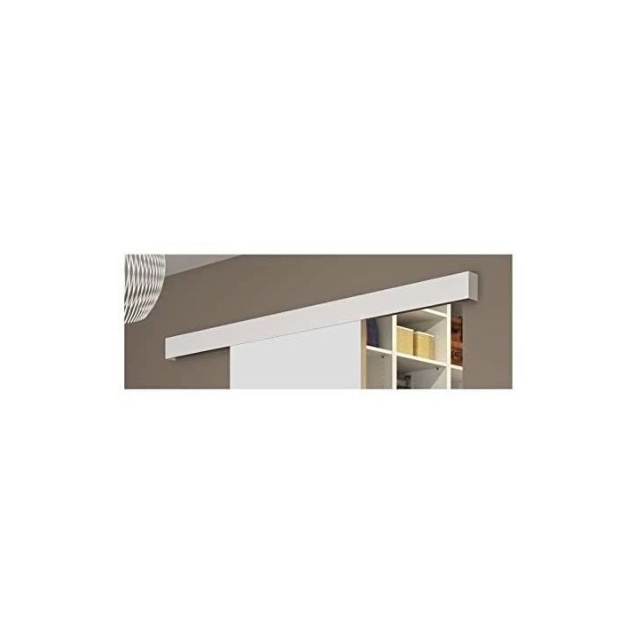 OPTIMUM Kit porte coulissante décor blanc - rail 2 amortisseurs + cache rail blanc - 204 x 73 cm OPTIMUM Kit porte coulissante décor blanc - rail 2 amortisseurs + cache rail blanc - 204 x 73 cm