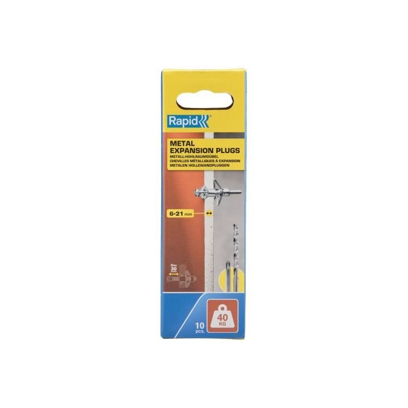 Chevilles a expansion métal pour cloison plâtre - RAPID - Ø11 - 6-2