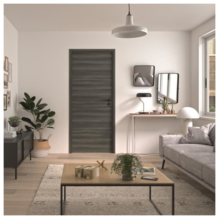 Bloc Porte - OPTIMUM - Revetement Spécial MILANO - H 204 x 73 x 4 cm, Serrure magnétique, Installation facile Bloc Porte - OPTIMUM - Revetement Spécial MILANO - H 204 x 73 x 4 cm, Serrure magnétique, Installation facile