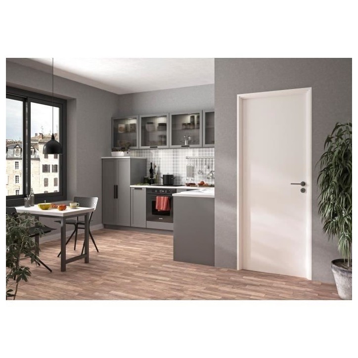 Bloc Porte - OPTIMUM - Revetement Spécial Blanc - H 204 x 73 x 4 cm, Serrure magnétique, Installation facile Bloc Porte - OPTIMUM - Revetement Spécial Blanc - H 204 x 73 x 4 cm, Serrure magnétique, Installation facile