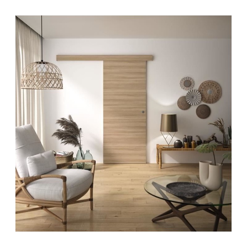 Kit Porte Coulissante - OPTIMUM - BARBADE2 - H 204 x 83 x 3,6 cm, MDF, Kit Porte Coulissante - OPTIMUM - BARBADE2 - H 204 x 83 x 3,6 cm, MDF,
