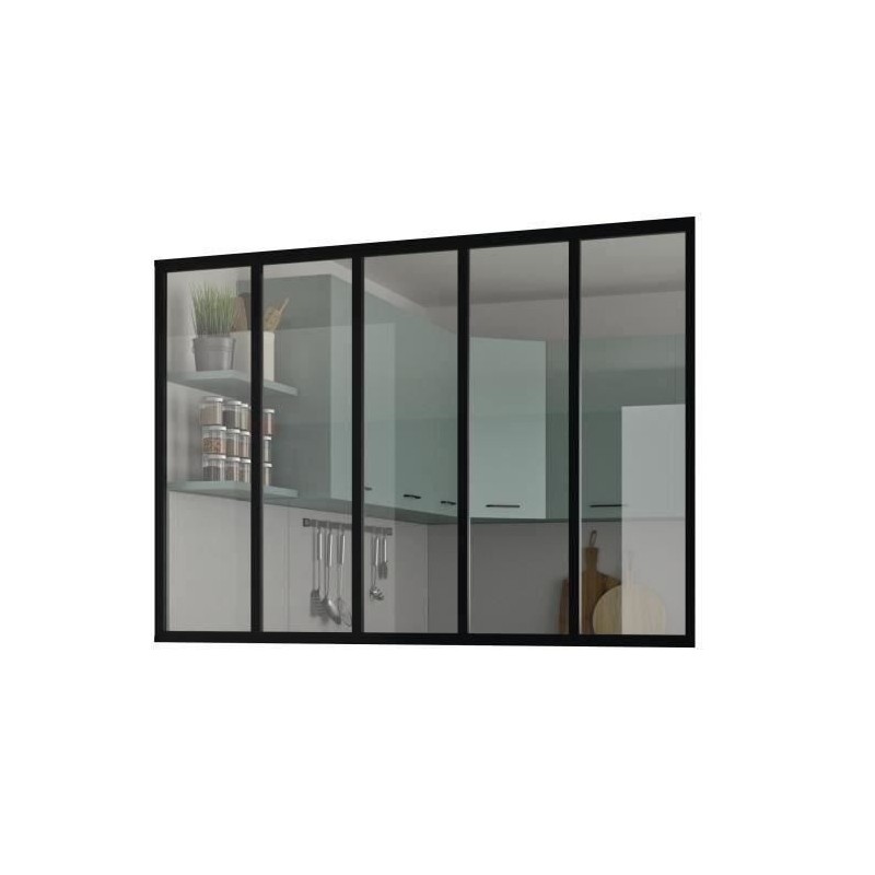 Kit verriere fixe - OPTIMUM - Aluminium - 5 carreaux - H117 X L168,5 c