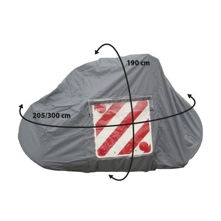 Bâche de protection - OPTIMA - Polyester enduit imperméable 110 g/m²- 2 sangles réglables fournies - Pour 4 vélos Bâche de protection - OPTIMA - Polyester enduit imperméable 110 g/m²- 2 sangles réglables fournies - Pour 4 vélos