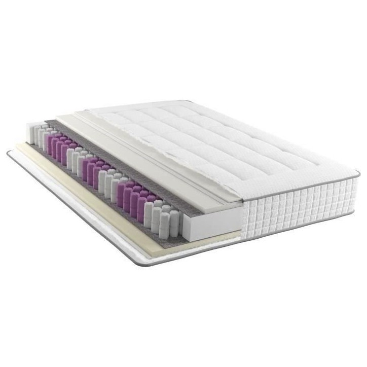MODAMS GeoFlex 160 x 200 - 630 Ressorts ensachés - Mousse PU 24kg/m² - 7 zones - Respirant - Déhoussable - Réversible - Ep. MODAMS GeoFlex 160 x 200 - 630 Ressorts ensachés - Mousse PU 24kg/m² - 7 zones - Respirant - Déhoussable - Réversible - Ep.