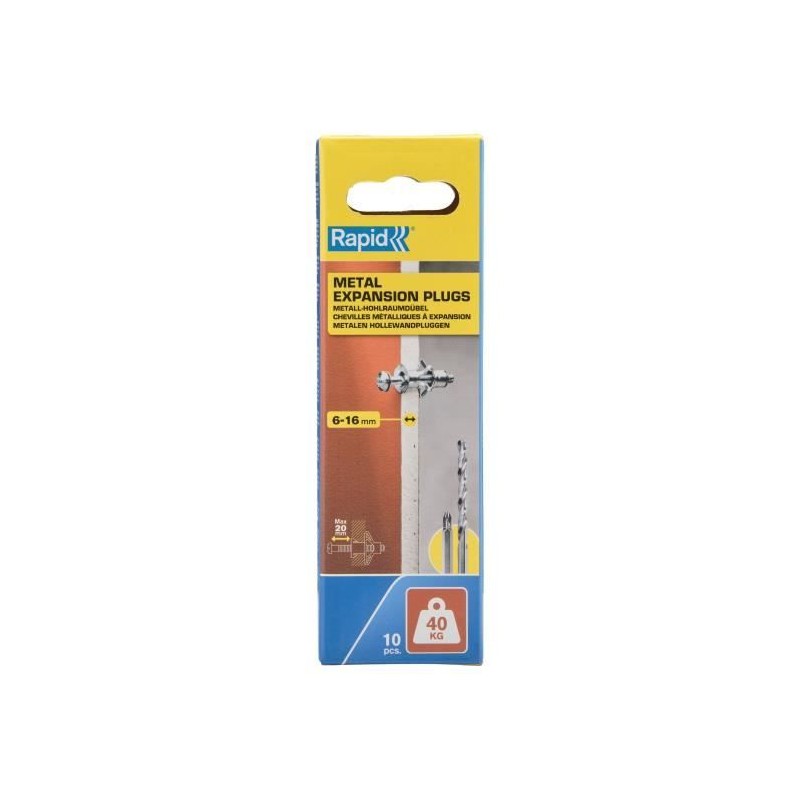 Chevilles a expansion métal pour cloison plâtre - RAPID - Ø11 - 6-1