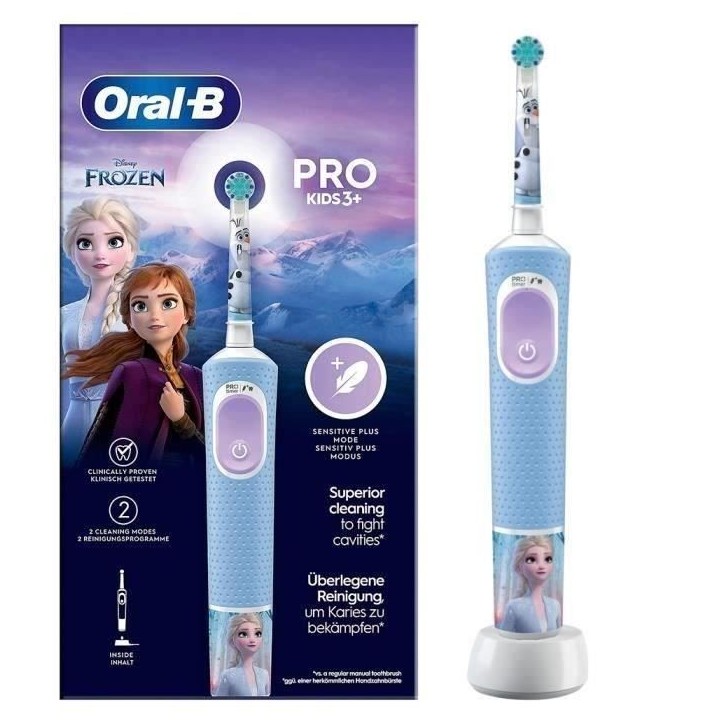 Oral-B Pro Kids Brosse a Dents Électrique Enfant, Reine des Neiges Disney, 1 Brossette Brossage Doux, Minuteur et Vibrations Oral-B Pro Kids Brosse a Dents Électrique Enfant, Reine des Neiges Disney, 1 Brossette Brossage Doux, Minuteur et Vibrations