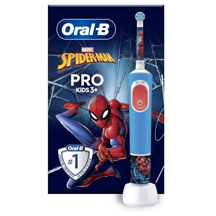 Brosse a dents électrique Oral-B Pro Kids 1 Manche Marvel Spider-Man, 1 Brossette, 3 Ans et Plus