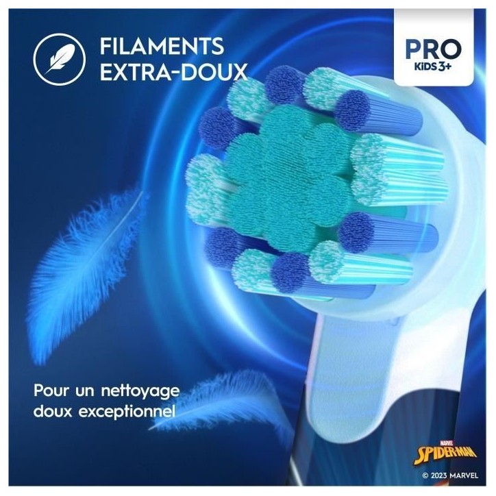 Brosse a dents électrique Oral-B Pro Kids 1 Manche Marvel Spider-Man, 1 Brossette, 3 Ans et Plus