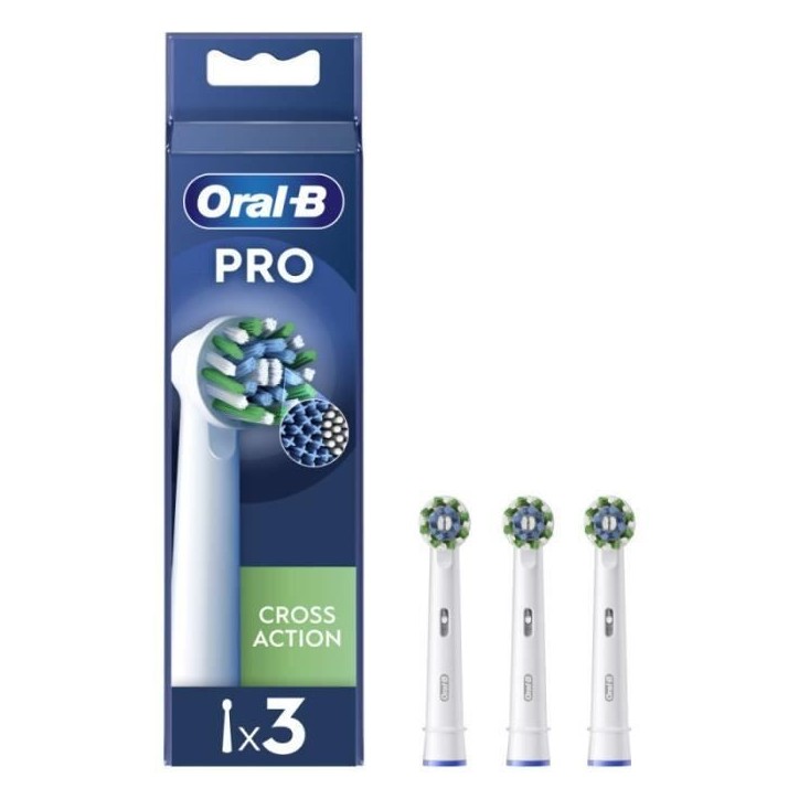 Oral-B Pro Cross Action Brossettes Pour Brosse a Dents, Pack De 3 Unités Oral-B Pro Cross Action Brossettes Pour Brosse a Dents, Pack De 3 Unités