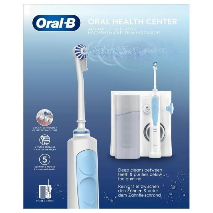 Brosse a dents électrique Oral B Jet Dentaire Oxyjet + 2 canules BLANC Brosse a dents électrique Oral B Jet Dentaire Oxyjet + 2 canules BLANC
