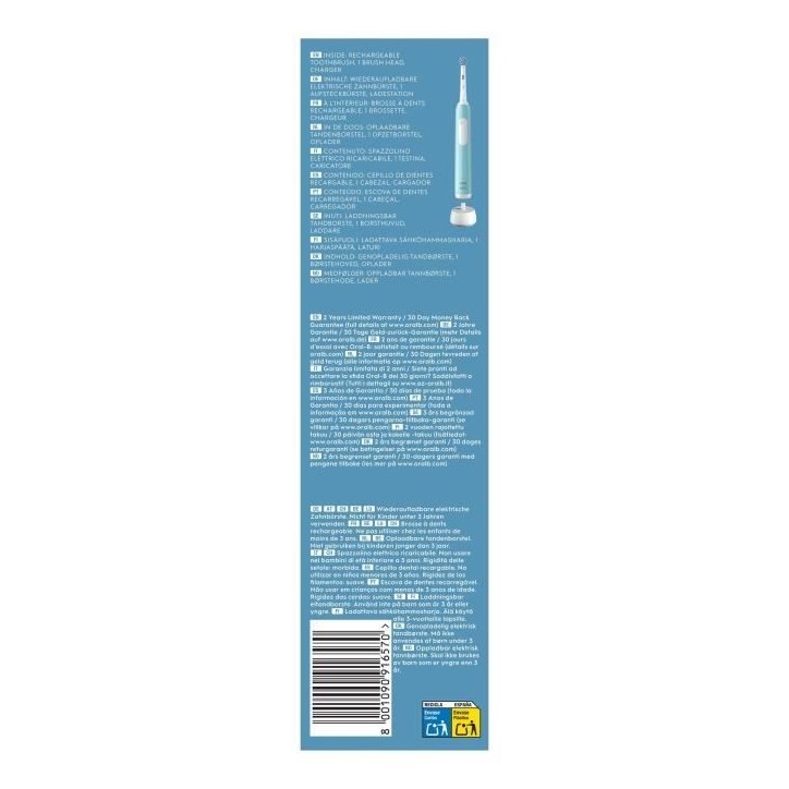 Brosse a dents électrique - ORAL-B Pro 1 - Sensitive Clean - Bleu Brosse a dents électrique - ORAL-B Pro 1 - Sensitive Clean - Bleu